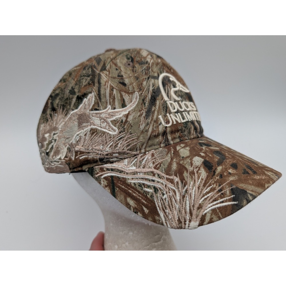 Ducks Unlimited Camo Baseball Cap Hat Signatures Adjustable Hook Loop Camouflage